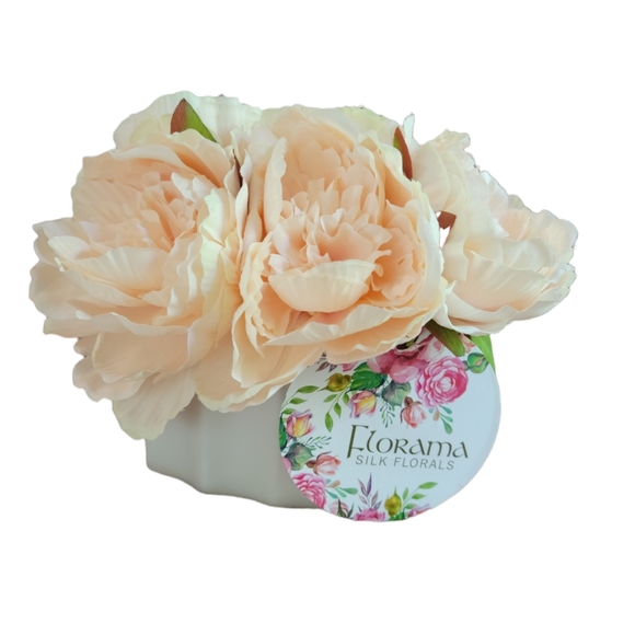 Flowerama Accents Silk Flower Vase Nwt White Vase And Pink Flowers